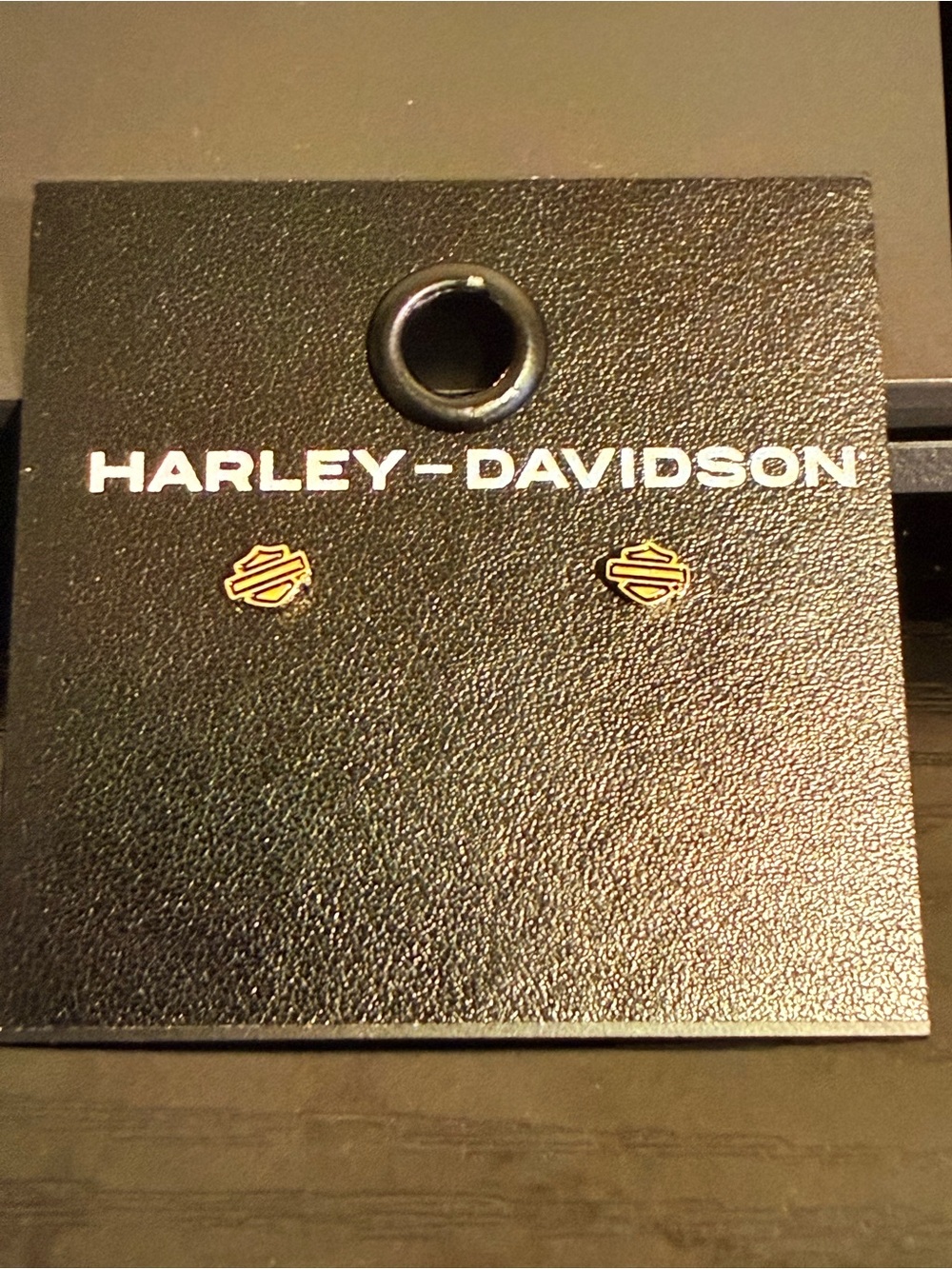 Harley-Davidson Gold Tone Bar & Shield Stud Earrings - Women’s Accessories